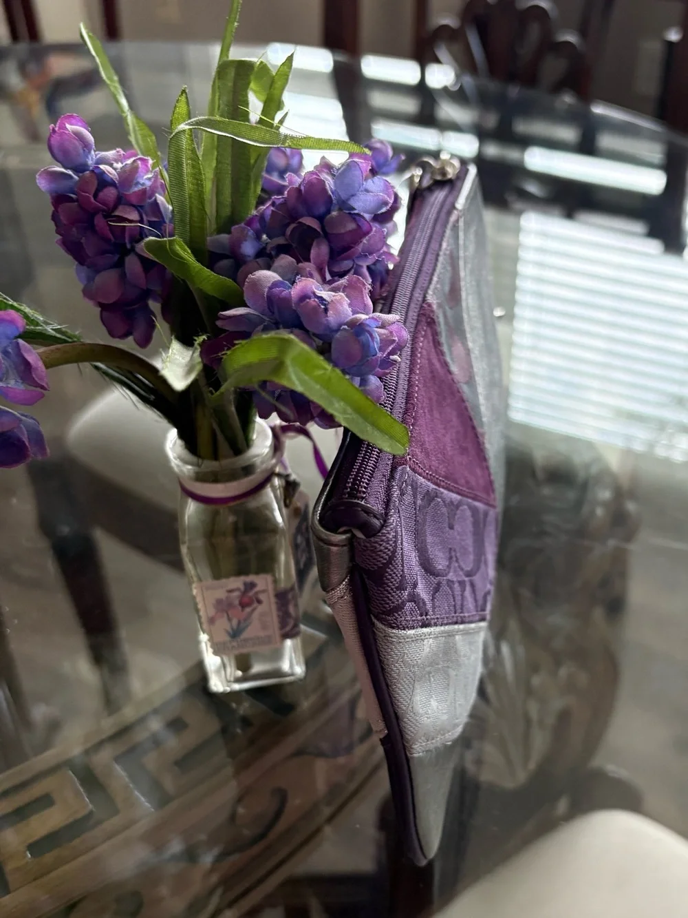 Coach Purple Patchwork Wristlet